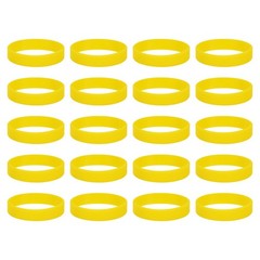 20Pcs Silicone Rubber Bands Non-slip 3.54 Inch Flat for Books, Yellow