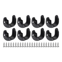8Pcs Stainless Steel Closet Rod Brackets 1 Inch Dia U-Shaped Black