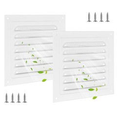 2PCS Wall Vents with Screen Mesh Aluminum Alloy Gable Vent Durable Shed Vent Squ