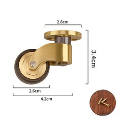 4pcs 360 Degree Brass Casters Furniture Silent Bearing Wheels