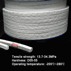 Pure PTFE Gland Packing High Temperature / Acid & Alkali Resistance various size