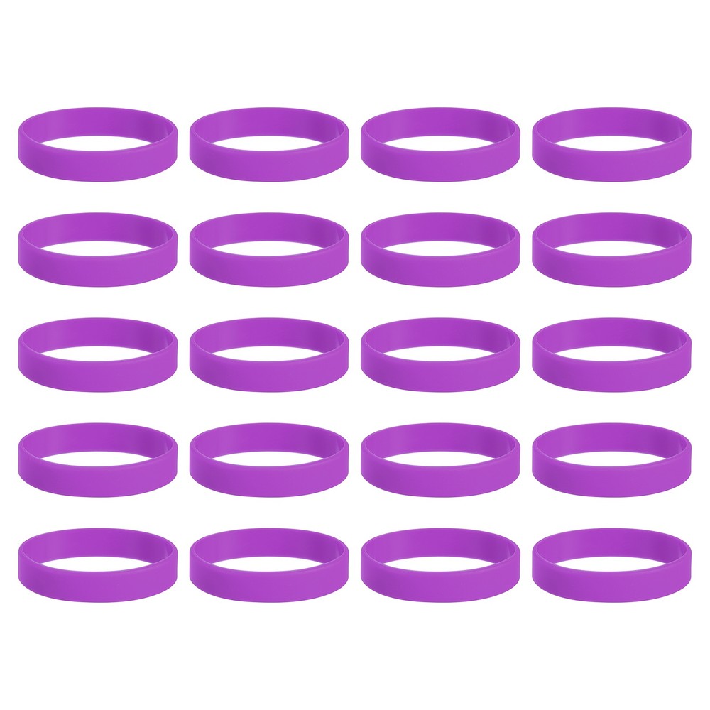 20Pcs Silicone Rubber Bands Non-slip 3.54 Inch Flat for Books, Purple