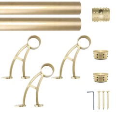 Satin Gold Finish 2″ OD Stainless Steel Wall Bar Mount Foot Rail Kit