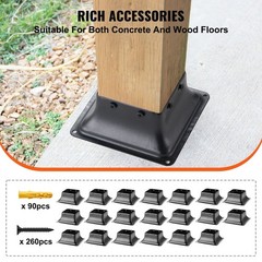 Deck 4×4 Post Base 20pc Powder-Coated Steel