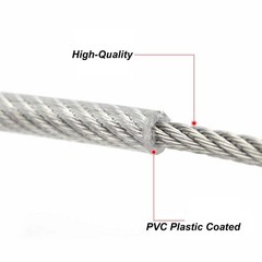 Dia 0.6mm-12mm Stainless Steel Wire Rope PVC Plastic Coated Metal Cable Rigging