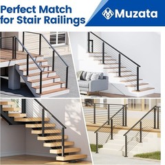 Stainless Steel Stair Cable Railing Post 36in Surface Mount 25-35 Degree Angle