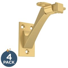Handrail Bracket 3 in. Modern Gold – 200 lbs Load Capacity, 4-Pack – Classic