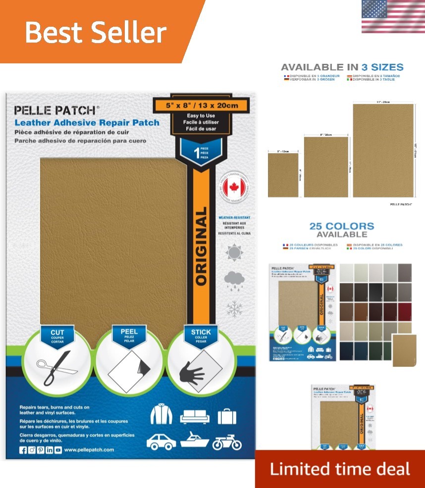 Lightweight 5×8 Synthetic Leather Patch – Quick Repair for Leather & Vinyl