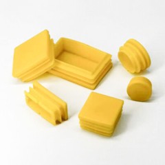 Rectangle Plastic Yellow / Brown Blanking End Caps Tubing Pipe Inserts Plug Bung