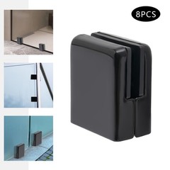 Glass Clamp Set of 8 Black 8-10mm Square For Glass Door Panel Mounting Hardware