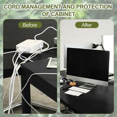 4 Pcs 2-3/8″ Desk Grommet Round Cable Grommet with Adhesive Tape White