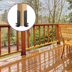 4 Pcs Adjustable Deck Post Anchor Base Brackets – Heavy Duty Half Column Fit …