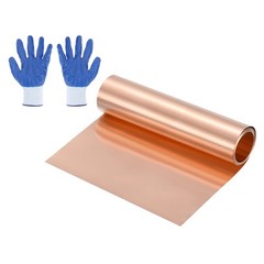 3.28ft Copper Sheet Roll, 1000x150x0.09mm Pure Copper Strip with Gloves