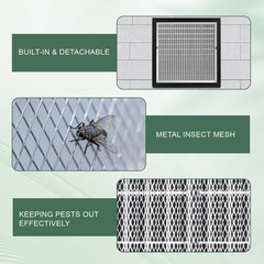 18″ X 18″ Aluminum Gable Vent with Screen, Never Rust Gable Vents for Shed，Reduc