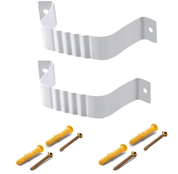 Downspout Adapter Gutter Strap 3×4 Leader Strap Aluminum 2pcs White