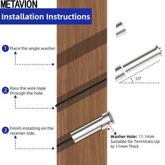 Metavion 10 Pack 7/16″ ID Angle Beveled WasherT316 Stainless Steel, 2535 Degr…