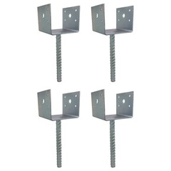 U Shaped 4×4 Deck Post Concrete Anchor Spike, Fence Post Base, Zinc Plated (4)