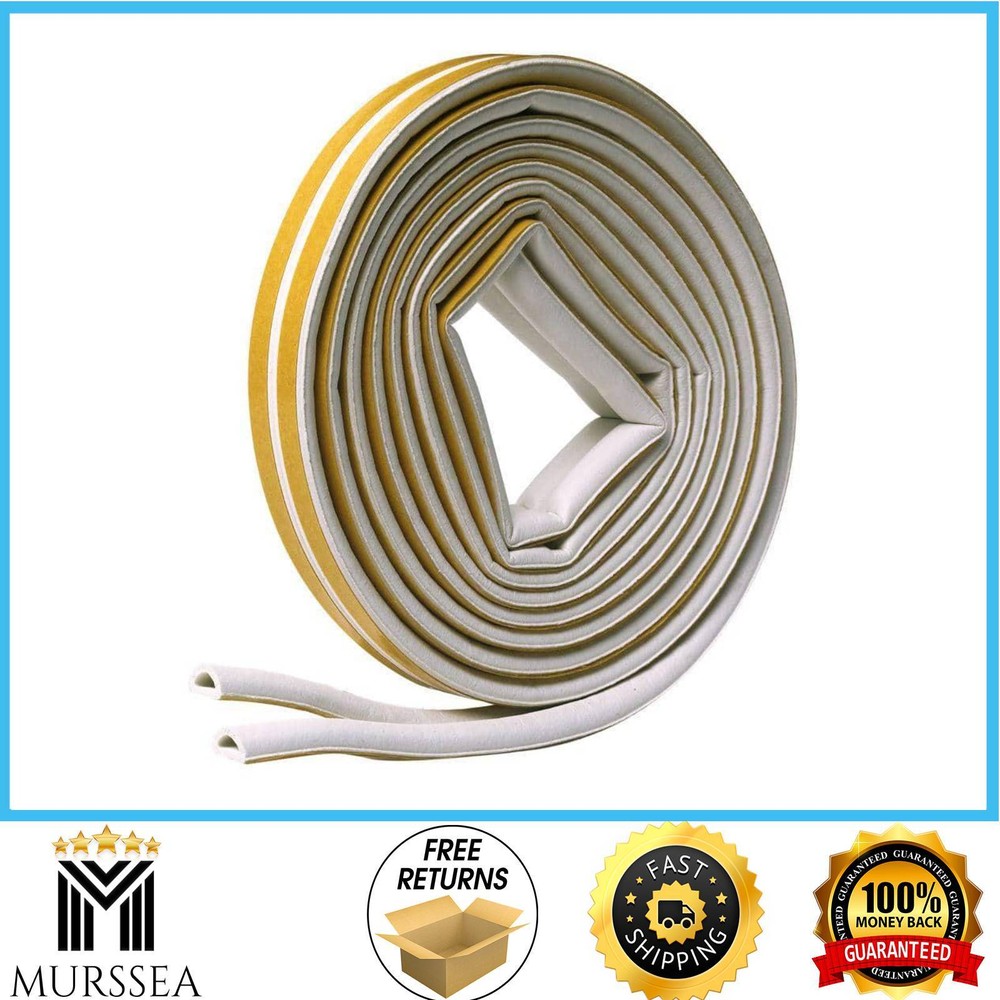 White 5/16″x1/4″x17′ D-Center EPDM Weatherseal Tape Medium Gap Seal Strip