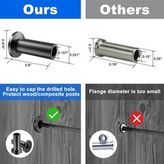 BLIKA 100 Pack Black Stainless Steel Protector Sleeves for 1/8″ 1/8″,