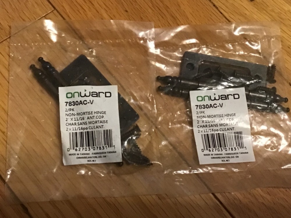 2 packages On Ward 7830AC-V 2pk non-mortise hinge 2X11/14’ new in package