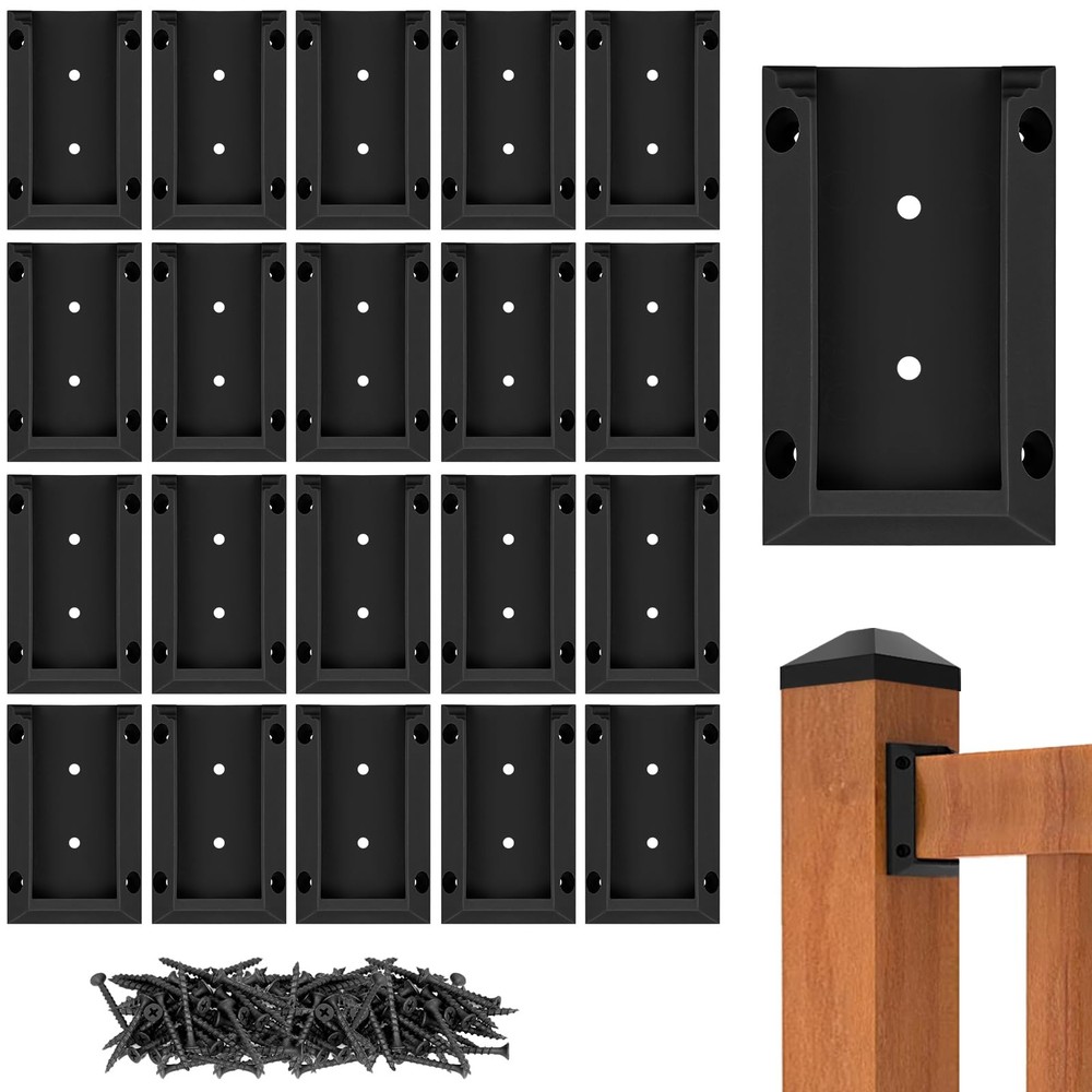 Eapele 20pcs Deck Railing Brackets Connectors for 2×4 20Pcs, Black