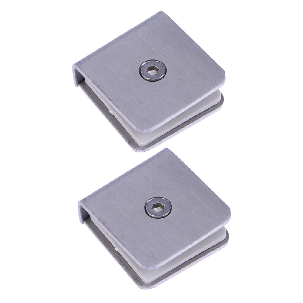 2PCS Glass Clips Glass Shelf Clamps Glass Fixing Support Clips for Displaying