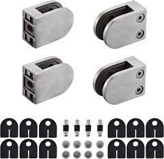 Glass Clamp Bracket 1/3″-1/2″ Tempered Glass Balustrade/Staircase/Handrail-4 Pcs