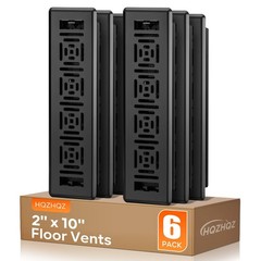 Floor Register 2×10, 6 Pack Black Floor Vent Covers, Heavy Duty Steel Walkabl…