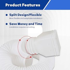 3 Pack white Rain Gutter Downspout Extensions Flexible,Drain Downspout Extend…
