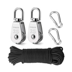 TooTaci 2pcs M25 Crane Pulley Block, Heavy Duty Pulley System for Lifting, 30…