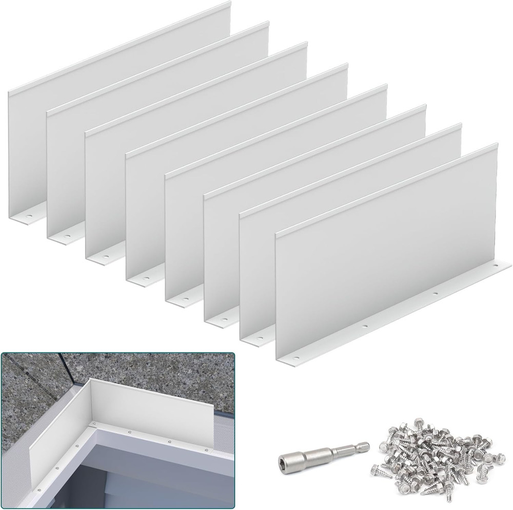 8 Pack Gutter Valley Splash Guards,Rainwater Roof Rain Diverter Downspout Gutter