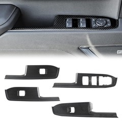 Carbon Fiber Window Lift Switch Panel Cover Compatible with 2022-2026 Chevy S…