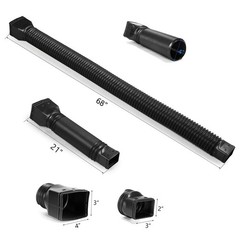 Black 1-Pack Rain Gutter Downspout Extensions Flexible, Drain Downspout Extender