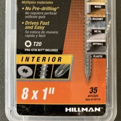 Power Pro One Exterior Screws, Flat Head, Interior , 8”x 1 #116714, 35 pcs