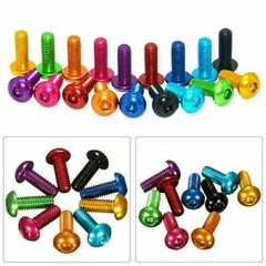 100pcs M3 Aluminum Alloy 7075 Hex Socket Button Head Screws Fittings Multicolour