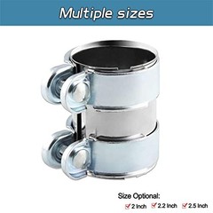 2 inch Hardware Exhaust Clamp, Lap Joint+Bolts Band Flanges Clamp Stainless