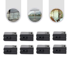 8x Adjustable 304 Stainless Steel Glass Clamps for Staircase Balustrade