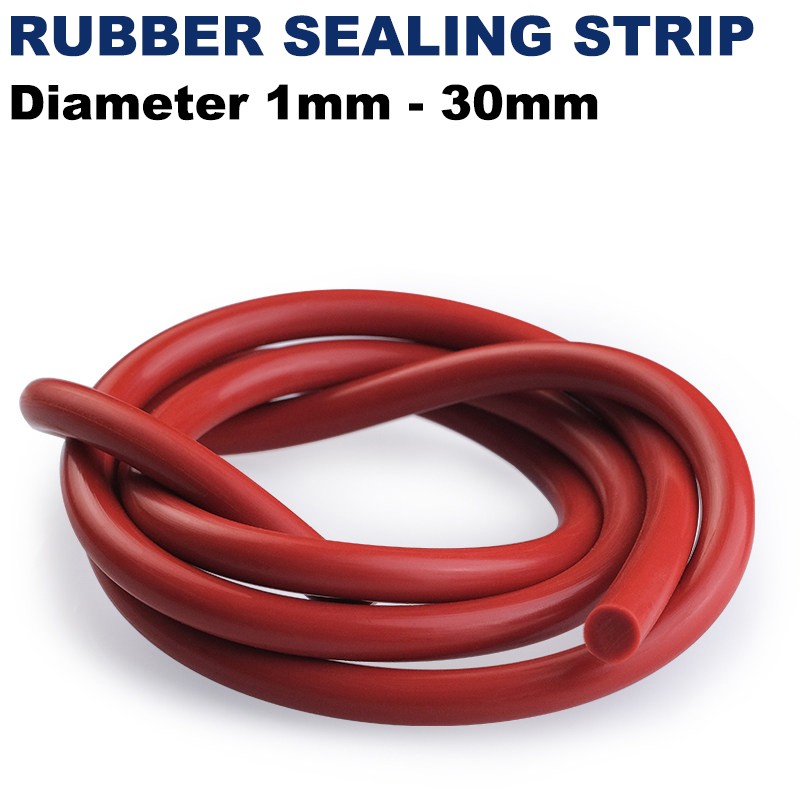 Red Rubber Sealing Strip Solid Round Bar Seal Cord Diameter 1mm – 30mm