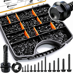 840Pcs #14#12#10#8 Self Tapping Screws for Metal,410 Stainless Steel Screws Asso