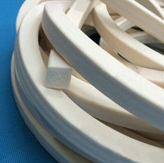 White Sponge Cord Foam Rubber Strip 3*20-25*25mm Square Solid Foamed Seal Strip