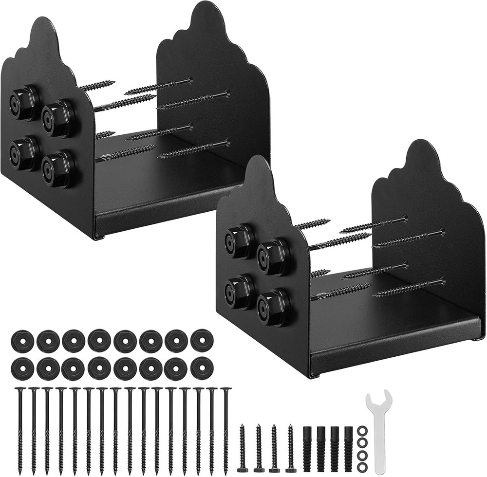 8X8 Post Base 2 Pcs, Inner Size 7.9X7.5 Inch / 200X190 Mm Post Brackets, Heavy D