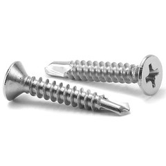 #8 x 1″ Sheet Metal Screws 100Pcs 410 Stainless Steel Flat Head Tek x