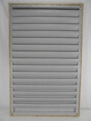 NEW LOUVERED ATTIC VENT 21″ W by 32″ Tall Screened White Aluminum Frame Insert