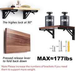 24 Inch Heavy Duty Folding Shelf Brackets 2 Pcs Metal Collapsible Triangle