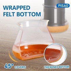 Pisao 24 Pcs Chair Leg Floor Protectors Silicone Chair Leg Protectors Caps