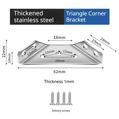12 PCS Heavy Duty Triangle Corner Bracket L Shape Joint Connector for Cabinets