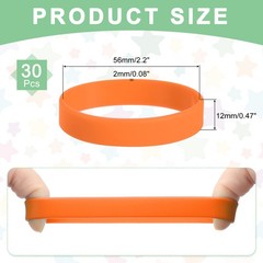 30Pcs Silicone Rubber Bands Non-slip 3.54 Inch Flat for Books, Orange