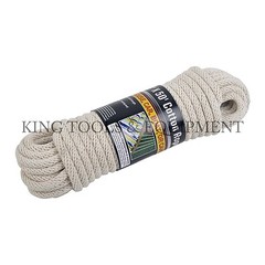 KING 50′ ft Solid Braided COTTON ROPE, 3/8″ 1/2″ Thick 110lb Load, Boat Camping
