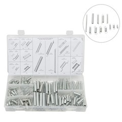 200Pcs Spring Assortment Galvanized Spiral Extension Springs Silver Durable Set