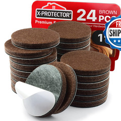 24 Heavy-Duty Felt Furniture Pads 1 1/4 Thick X-Protector Round Felt Pads For
